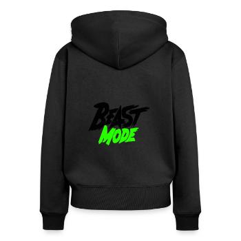 Beast Mode Training - Sweat à capuche zippé Premium bio Femme - noir - Dos - Julia (174cm)