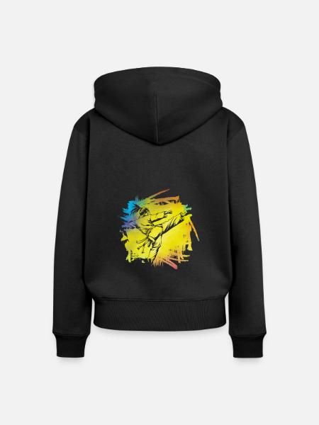 Karate - Frauen Premium Bio Zip Hoodie - Schwarz