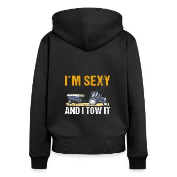Tractor Pulling Tractor Driver Tractor Puller - Frauen Premium Bio Zip Hoodie - Schwarz - Hinten - Julia (174cm)