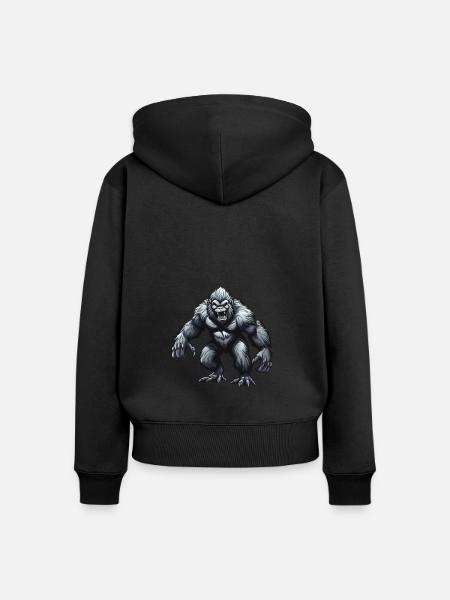 Gorilla - Frauen Premium Bio Zip Hoodie - Schwarz
