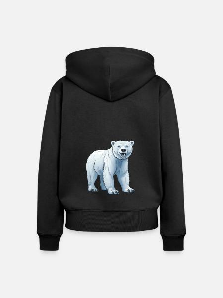Eisbär Tier Polar bär - Frauen Premium Bio Zip Hoodie - Schwarz
