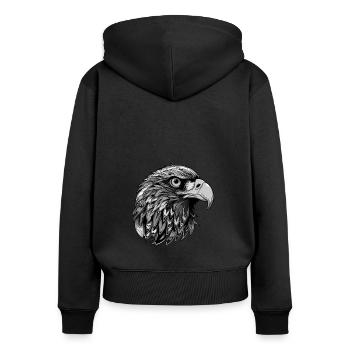 Eagle Head - Women's Premium Organic Zip Hoodie - black - Back - Julia (174cm)