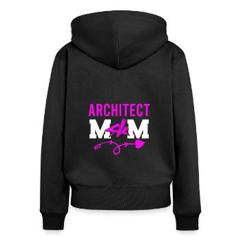 Architektur Architekt Vintage Architectural Spruch - Frauen Premium Bio Zip Hoodie - Schwarz - Hinten - Julia (174cm)