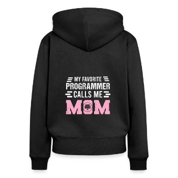 Programmierer Programmierung Informatik Computer - Frauen Premium Bio Zip Hoodie - Schwarz - Hinten - Julia (174cm)