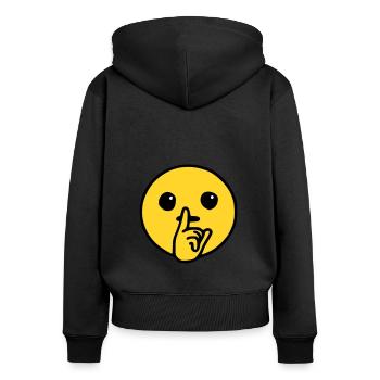 Emoji Silent Sketch Color - Women's Premium Organic Zip Hoodie - black - Back - Julia (174cm)