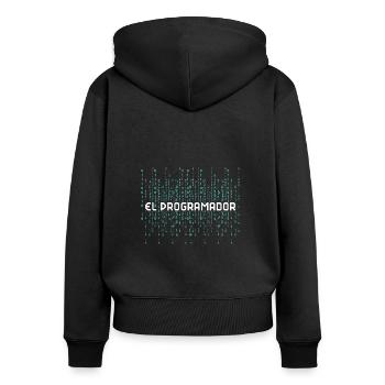 Programmierer Programmierung Informatik Computer - Frauen Premium Bio Zip Hoodie - Schwarz - Hinten - Julia (174cm)