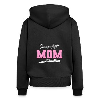 Journalist Reporter Schriftsteller - Frauen Premium Bio Zip Hoodie - Schwarz - Hinten - Julia (174cm)