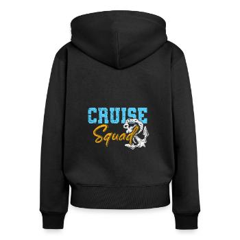 Kreuzfahrt Kreuzfahrtschiff Cruise Vintage Cruiser - Frauen Premium Bio Zip Hoodie - Schwarz - Hinten - Julia (174cm)