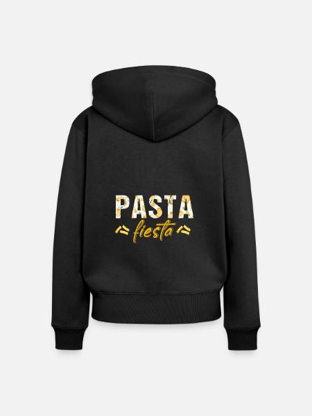 Pasta Nudeln Spaghetti Sprüche - Frauen Premium Bio Zip Hoodie - Schwarz