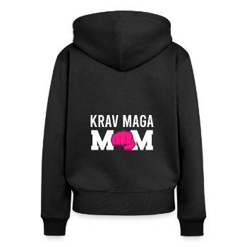Krav Maga – Martial Art Vintage Combat Sprüche - Frauen Premium Bio Zip Hoodie - Schwarz - Hinten - Julia (174cm)