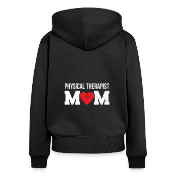 Physiotherapie Physiotherapeut Physio - Frauen Premium Bio Zip Hoodie - Schwarz - Hinten - Julia (174cm)