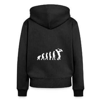 Saxophone Saxophonist Vintage Sprüche - Frauen Premium Bio Zip Hoodie - Schwarz - Hinten - Julia (174cm)