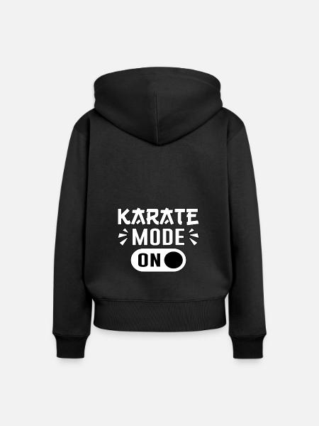 Karate-Modus an - Frauen Premium Bio Zip Hoodie - Schwarz
