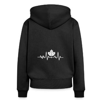 Kanada Canadian Ahornblatt Vintage Hockey Sprüche - Frauen Premium Bio Zip Hoodie - Schwarz - Hinten - Julia (174cm)