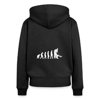 Physiotherapie Physiotherapeut Physio - Frauen Premium Bio Zip Hoodie - Schwarz - Hinten - Julia (174cm)