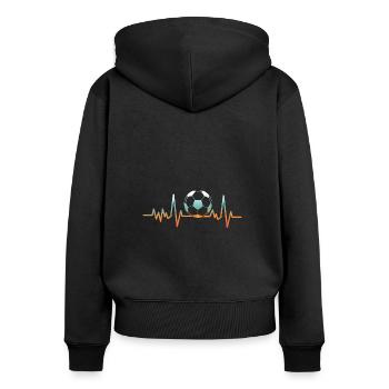 Fussball Faussballer Fussballspiel Sprüche - Frauen Premium Bio Zip Hoodie - Schwarz - Hinten - Julia (174cm)