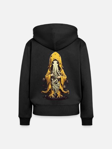 Niedliches Halloween Monster Druide Design - Frauen Premium Bio Zip Hoodie - Schwarz