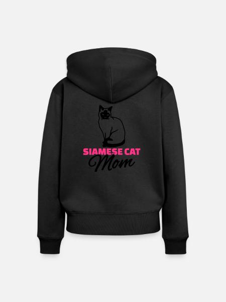 Siamkatze - Frauen Premium Bio Zip Hoodie - Schwarz