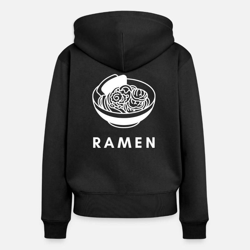 Ramen - Sweat à capuche zippé Premium bio Femme - noir