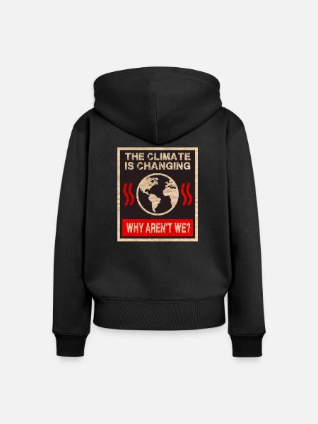 Klimawandel - Frauen Premium Bio Zip Hoodie - Schwarz