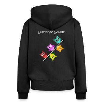 eulersche gerade, Eulen, Geschenk für Mathematiker - Frauen Premium Bio Zip Hoodie - Schwarz - Hinten - Julia (174cm)