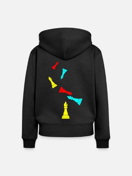 Schachfigur symbol - Frauen Premium Bio Zip Hoodie - Schwarz