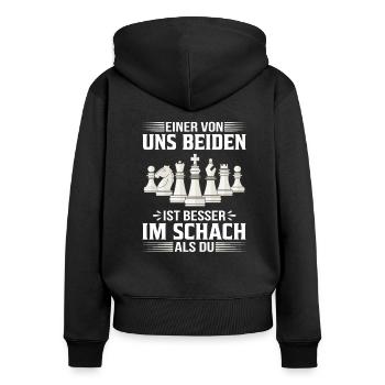 Guter Schachspieler Schachzug Spruch lustig Schach - Frauen Premium Bio Zip Hoodie - Schwarz - Hinten - Julia (174cm)