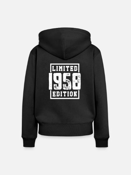 Legende 1958 geboren - Frauen Premium Bio Zip Hoodie - Schwarz