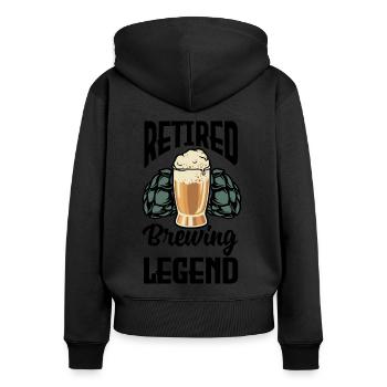 Retired Brewing Legend Homebrewing Brewery Brewer - Frauen Premium Bio Zip Hoodie - Schwarz - Hinten - Julia (174cm)