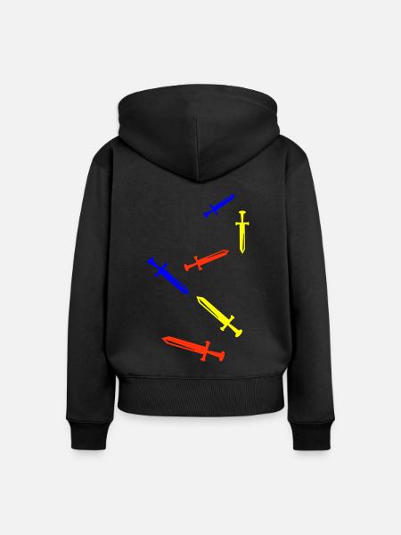 Schwert Icon Symbol - Frauen Premium Bio Zip Hoodie - Schwarz