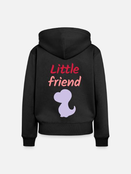 Little friend (Dinosaurierbaby) - Frauen Premium Bio Zip Hoodie - Schwarz
