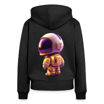 Space Kid Young Astronaut Geburtstag fünf - Frauen Premium Bio Zip Hoodie - Schwarz - Hinten - Julia (174cm)