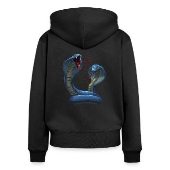 cobra - Sweat à capuche zippé Premium bio Femme - noir - Dos - Julia (174cm)