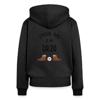 J'peux pas j'ai GR20 - Sweat à capuche zippé Premium bio Femme - noir - Dos - Julia (174cm)