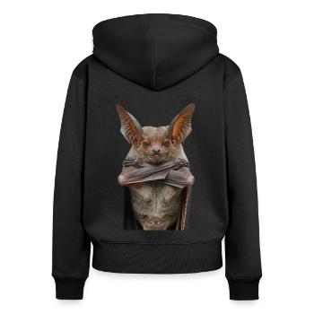 Schläger - Frauen Premium Bio Zip Hoodie - Schwarz - Hinten - Julia (174cm)