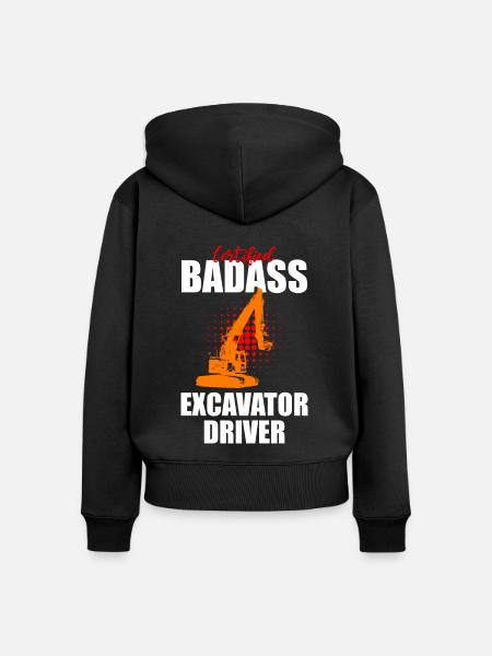 Bagger Design für Baggerfahrer - Frauen Premium Bio Zip Hoodie - Schwarz