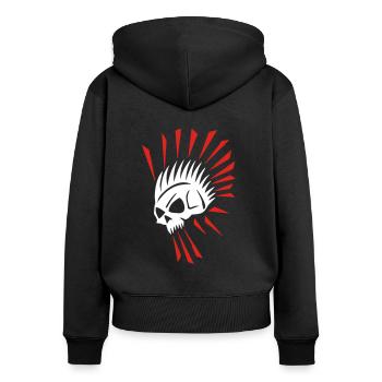 bizarr skull 4 - Sweat à capuche zippé Premium bio Femme - noir - Dos - Julia (174cm)