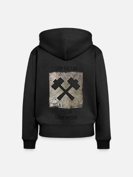 Steinmetz Steinbildhauer Spruch - Frauen Premium Bio Zip Hoodie - Schwarz