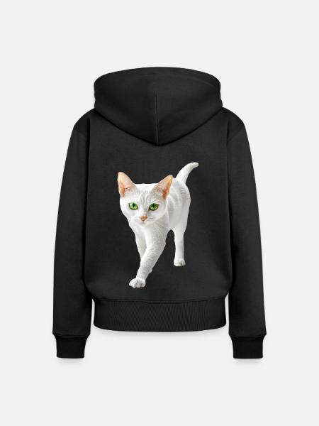 Japanischer Bobtail - Frauen Premium Bio Zip Hoodie - Schwarz