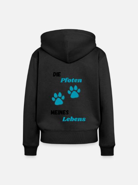 Die Pfoten meines Lebens - Frauen Premium Bio Zip Hoodie - Schwarz