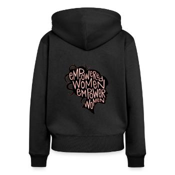 Empowered women girl power - Frauen Premium Bio Zip Hoodie - Schwarz - Hinten - Julia (174cm)