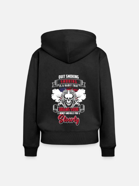 Nikotin Sucht - Frauen Premium Bio Zip Hoodie - Schwarz