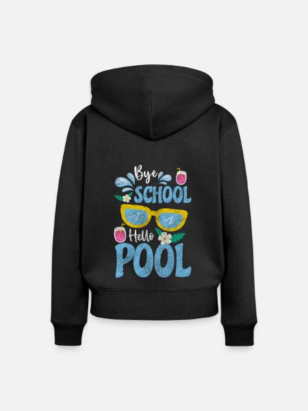 Swimming Pool Feier - Frauen Premium Bio Zip Hoodie - Schwarz