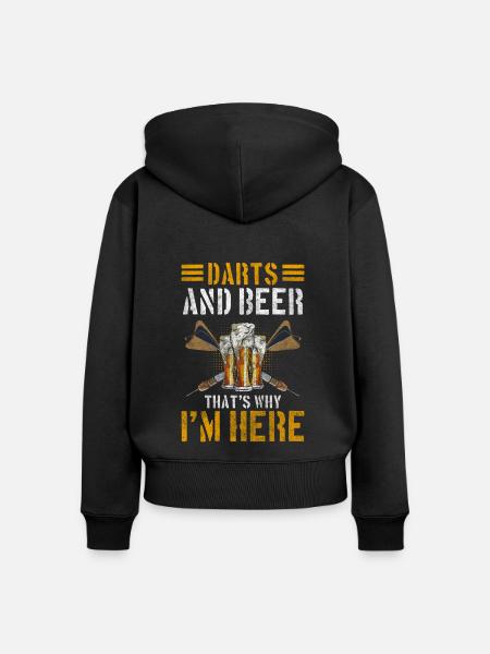 Darts Ziel Wettkampf - Frauen Premium Bio Zip Hoodie - Schwarz