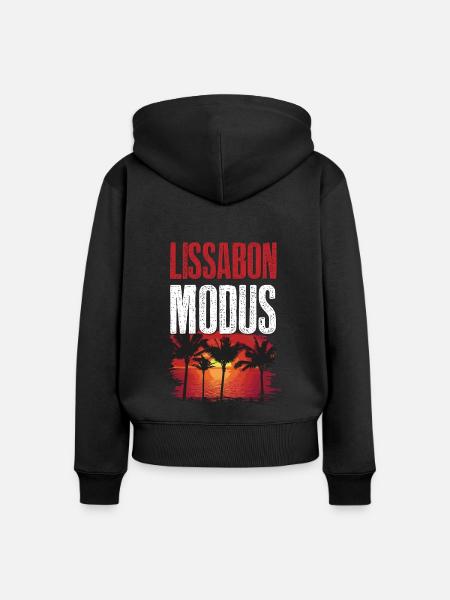 Lissabon Modus - Frauen Premium Bio Zip Hoodie - Schwarz