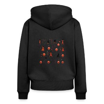 Yoga Racine - Sweat à capuche zippé Premium bio Femme - noir - Dos - Julia (174cm)