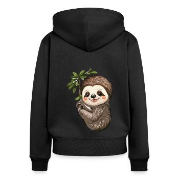 Paresse - Sweat à capuche zippé Premium bio Femme - noir - Dos - Julia (174cm)