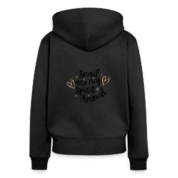 Mama Schnecke Zitat Geschenk - Frauen Premium Bio Zip Hoodie - Schwarz - Hinten - Julia (174cm)