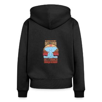 Design mignon avec un paresseux pour les filles - Sweat à capuche zippé Premium bio Femme - noir - Dos - Julia (174cm)
