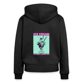 Design mignon avec un paresseux pour les filles - Sweat à capuche zippé Premium bio Femme - noir - Dos - Julia (174cm)